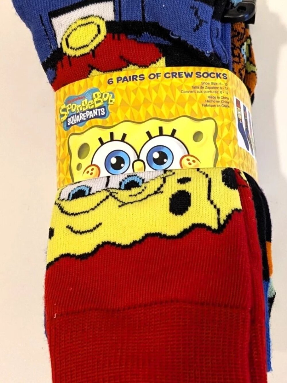 SpongeBob SquarePants Halloween Mens Crew Socks 6 Pair Pack Shoe Size 6-12 NWT